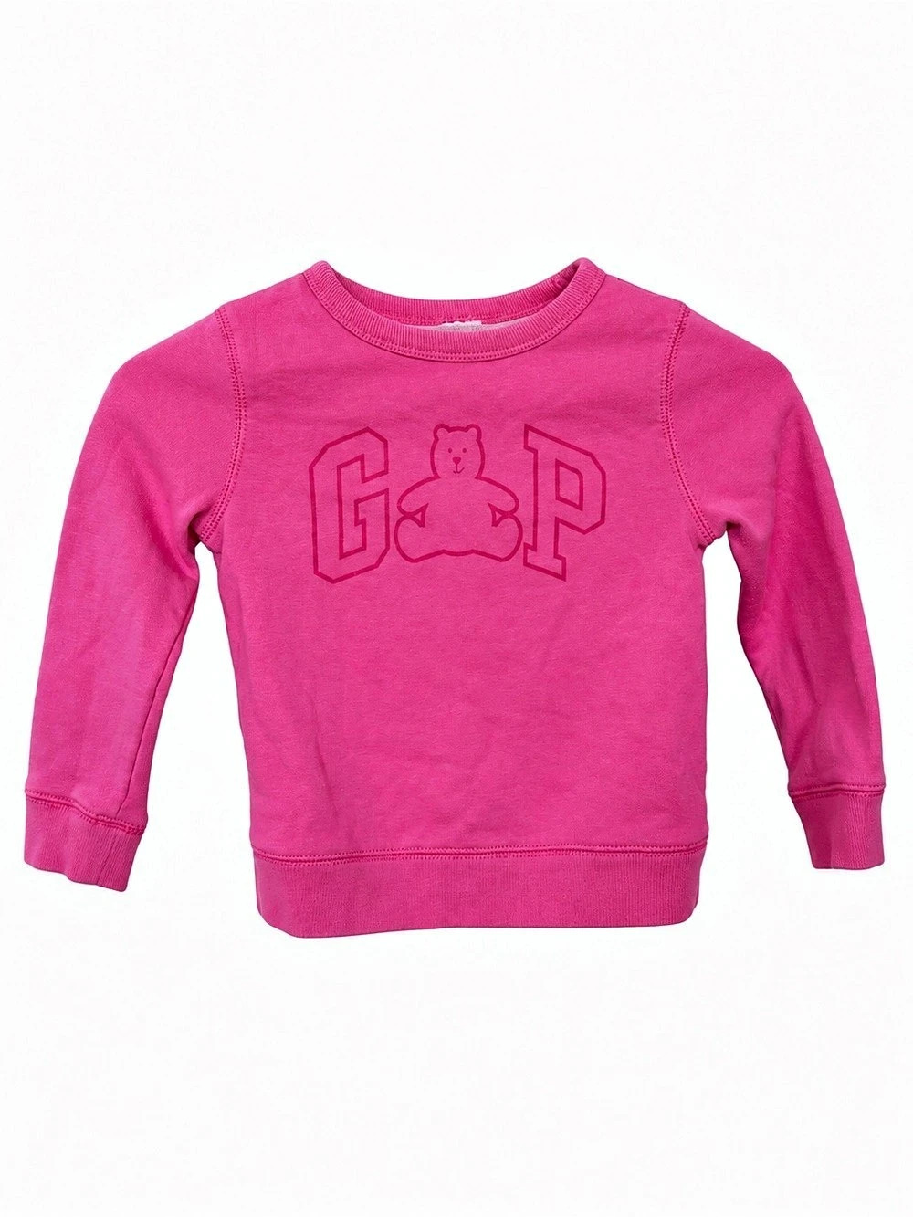 babyGap Girls Pink Teddy Bear Logo Crewneck Sweatshirt Size 4Y